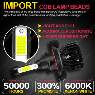 LED Headlight Bulbs Combo – Hi/Lo Beam H13 (9008) – For Chevy Cruze 2011-2015