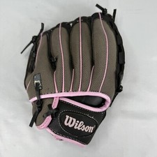 Wilson T Ball Glove Leather 10" Right Hand Throw WTAO1RB15B510BP Black Pink