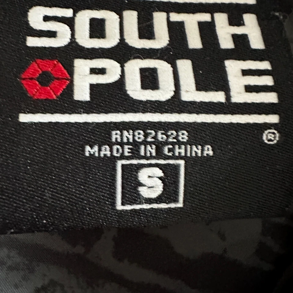 Chaqueta cortavientos SouthPole con capucha para hombre pequeña estampada con cremallera Foto 3 de 4