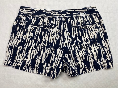 Ann Taylor Loft Womens Shorts sz 10 Navy Mid Rise Flat Front Linen Blend Chino - Picture 12 of 13