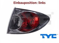 TYC 11-1066-01-2 Heckleuchte Links RüCklicht Hecklicht RüCkleuchte FüR Mazda