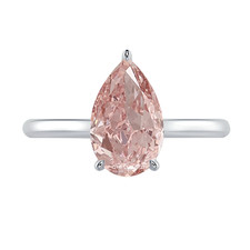 Niezwykły intensywny różowy pierścionek z białego złota 14K 1,50 karata IGI Lab Grown Birn...