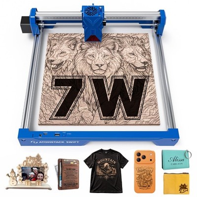 ATOMSTACK 7W Laser Engraver Cutter for Wood, Metal, Acrylic, Glass & Leather