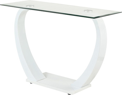 Augie Modern 48'' Rectangle Glass Top Sofa Table - Stylish White Decor Accent