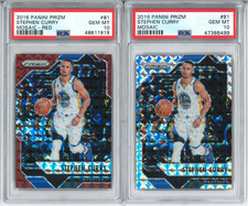 LOT (2) STEPHEN CURRY PSA 10 2016 PANINI PRIZM MOSAIC RED SILVER #81 STEPH GEM