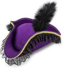 Pirate Hat Women/Men,Pirate Costumes Accessories for Adult,Colonial Tricorn H...