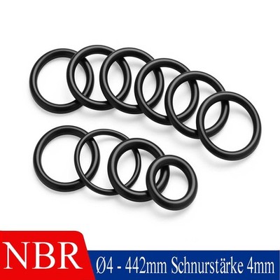 4mm Cross Section O-Rings Nitrile (NBR) Rubber Metric Oring Seals 4mm - 442mm