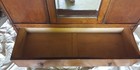 ANTIQUE EXCELZALL ARTS CRAFTS OAK WARDROBE ARMOIRE W/ MIRROR CARVED INLAY BIRDS — photo 9