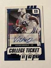2021 PANINI Contenders COLLEGE TICKET RC Victor Dimukeje #317 Rookie AUTO 19/99
