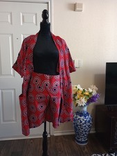 Ankara African Print Shorts  Jacket Suit Size USA Large, Waist 32 , Hip 40