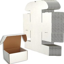 8x6x4 inches Small Shipping Boxes Set of 25 - White Mailer Corrugated Cardboa...