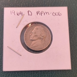 1964-D Jefferson Nickel RPM-006 Business Strike  5C Error Coin