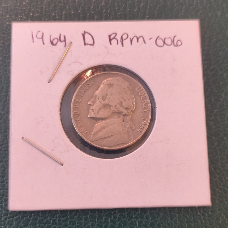 1964-D Jefferson Nickel RPM-006 Business Strike  5C Error Coin