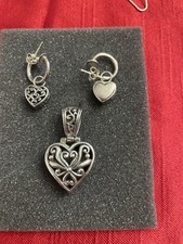 Sterling Silver 925 Matching Set Earrings And Pendant For Women And Girls Heart