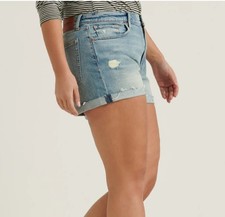 Lucky Brand Distressed Boyfrien Mid Rise Jean Shorts Women's Light Blue Size 10