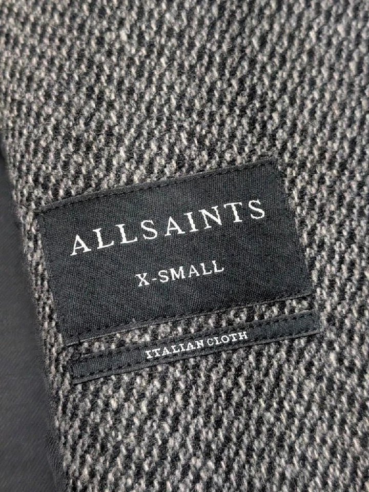 Abrigo ALL SAINTS mezcla lana ADA TECO XS gris tweed Foto 4 de 4