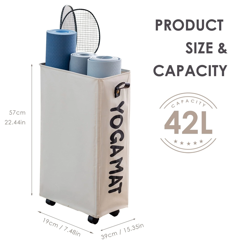 22-Inch Large Yoga Mat Storage Rack for Home Gym Equipment Organization 22-Inch Large Yoga Mat Storage Rack for Home Gym Equipment Organization