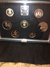 1985 royal mint proof coin set/ Seven Proof Coins/ Blue Deluxe Case: