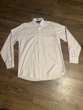 Tommy Hilfiger Men's Button Down Shirt 15 1/2 34-35 Red Blue Striped