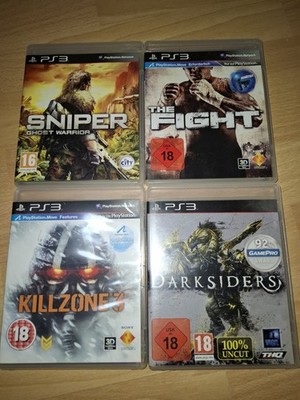 4× Playstation 3 Spielesammlung /Sniper Ghost W./The Fight/Darksiders/Killzone