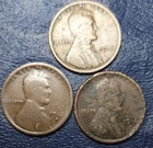 1916 P D S 1C Lincoln wheat cent penny - Lot of 3 coins