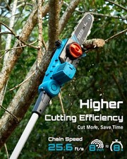 SEESII 8-Inch 21V Cordless Electric Pole Saws Chainsaw 15ft Max,Tree Trimmer