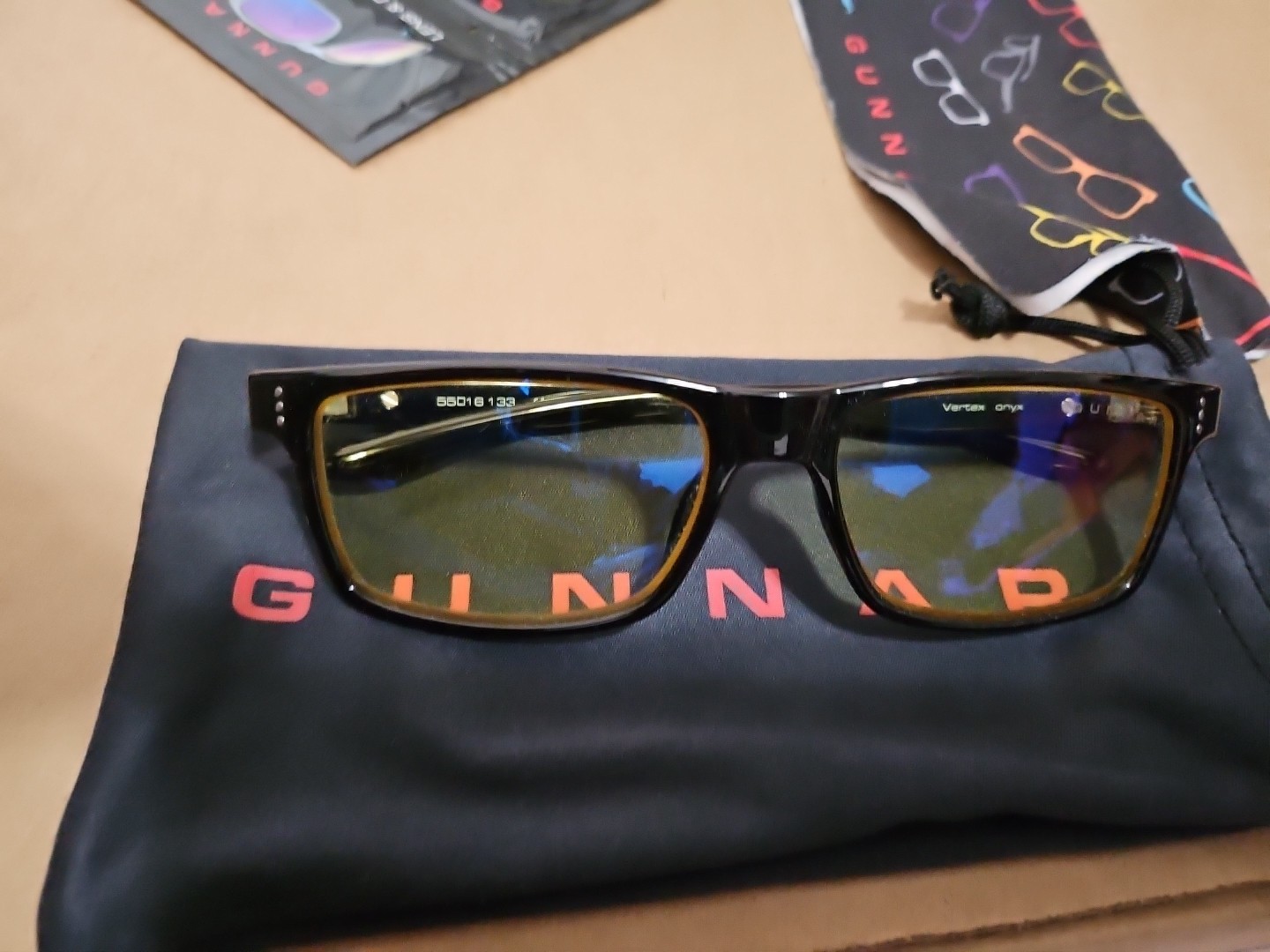 GUNNAR - Vertex Computer Glasses with Blue Light Reduction , Amber Lenses - Onyx