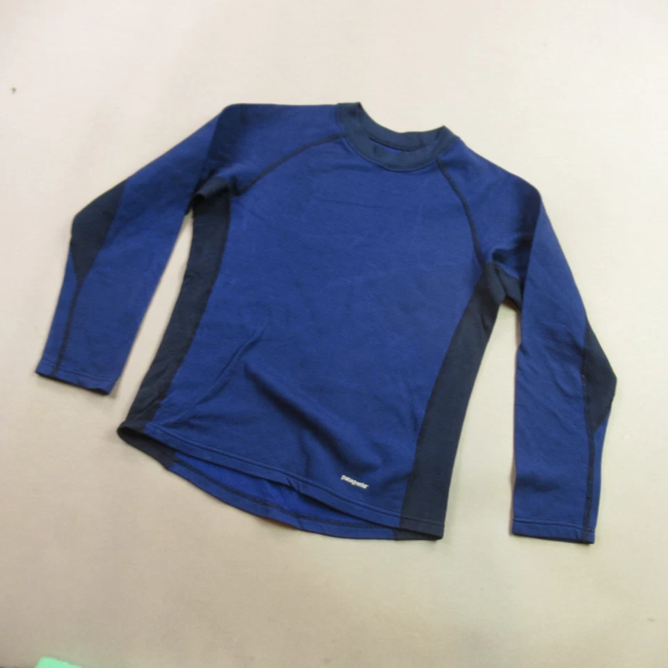 Camisa Patagonia Niños Mediana 10 Manga Larga Azul Cuello Redondo Ligera Foto 2 de 4