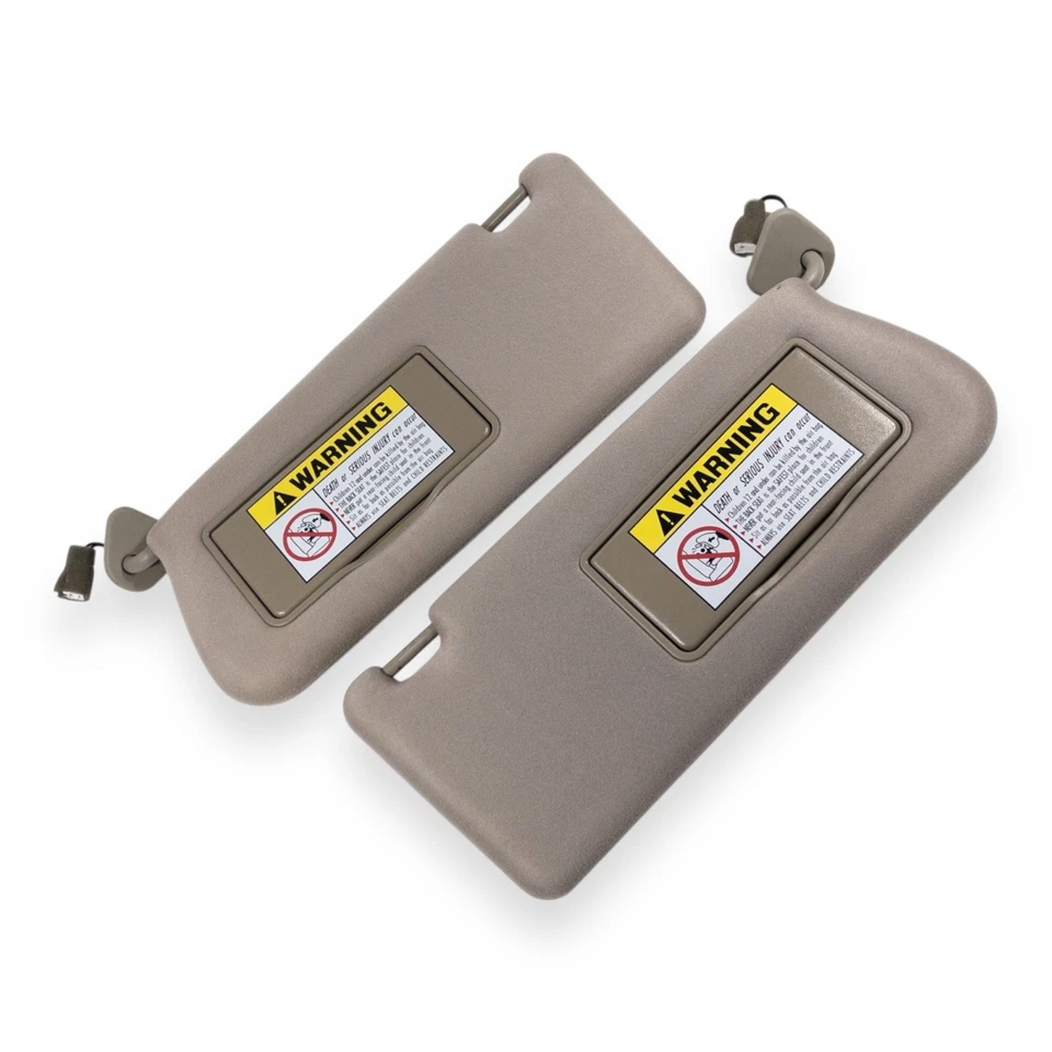 2002-2005 Hyundai XG350 Driver & Passenger Side Sun Visor Pair Set Tan - Image 2 of 4