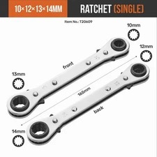 Hi-Spec 4-in-1 Ratchet Wrench Set - 4 Head Sizes