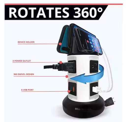 Bell + Howell 4-Outlets / 6 USB Spin Power - The Ultimate Smart Charging Station - Image 4 of 4