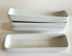 PAMPERED CHEF White Rectangular Trays – Set of 4 Simple Additions 6.75” x 2” EUC