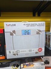 Taylor Glass Digital Scale with Weight Tracking 440 Lb Capacity 2 Opened Box