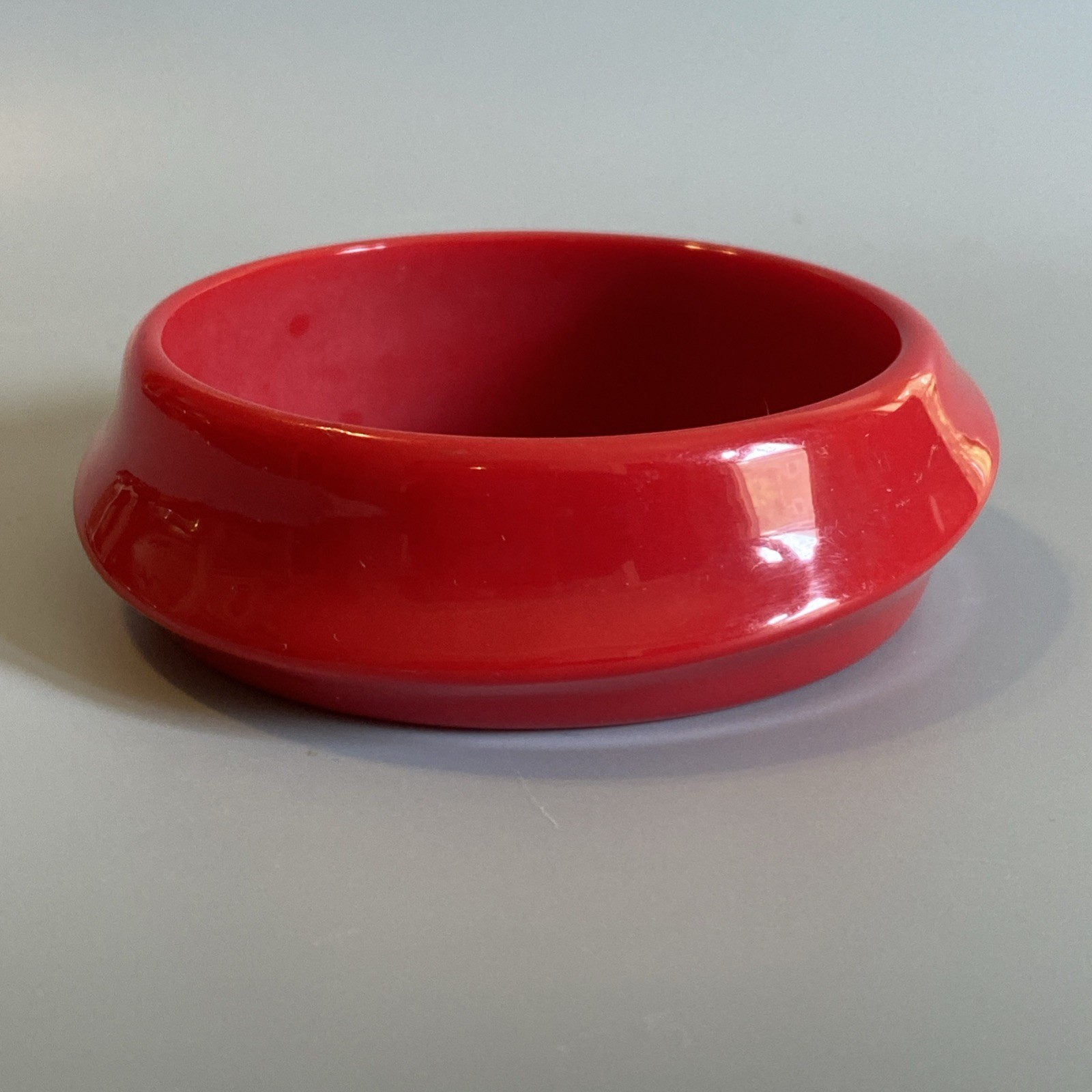Vintage Solid Red Swirled Plastic Bangle Bracelet… - image 3