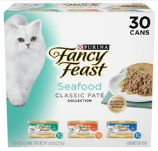 Purina Fancy Feast Seafood Pate Wet Cat Food 30 Pack 3 oz Grain Free
