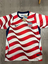 Nike Team USA Soccer Jersey Men's Size M White Red Blue Crest CD4230-496