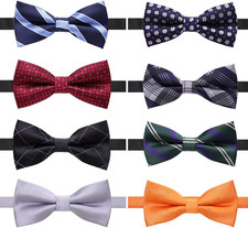 8 PACKS Elegant Adjustable Pre-Tied Bow Ties for Men Boys 1 4 5 6 8 Pack for Op