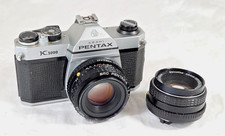 Pentax K1000 35mm SLR Film Camera w/ 2 Lenses - For Parts or Repairs / #8253598