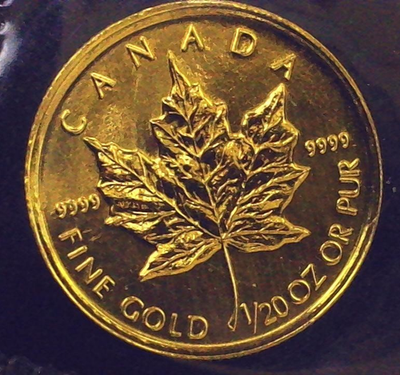 ビリヤード maple leaf 1993 1/20 OZ Canada Gold Maple Leaf BU .9999 24k Gold Coin Mint
