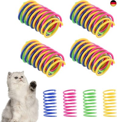 Shengxi 16 Stück Buntes Cat Spring Spielzeug Kunststoff Spiralfedern Kunststoff 