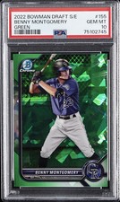 2022 BOWMAN DRAFT CHROME SAPPHIRE ED GREEN #BDC155 BENNY MONTGOMERY 28/50 PSA 10