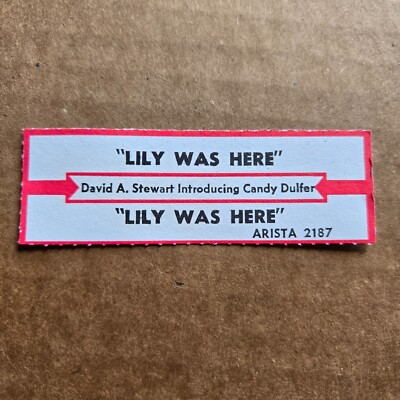 DAVID A STEWART Lily Was Here JUKEBOX STRIP Record 45 rpm 7''