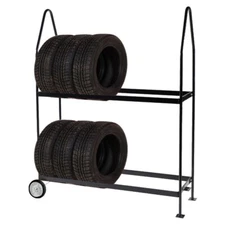 Martins Industries MTD-60 Mobile Standard Tire Display Rack on Wheels - Black