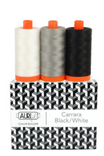 AURIFIL Carrara Black/White Color Builder Thread Collection 50wt 3 Large Spools