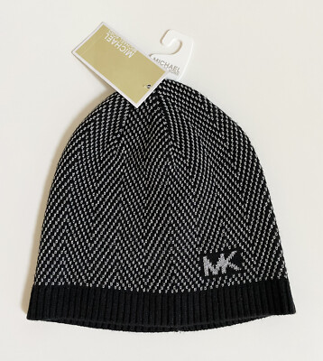NWT Michael Kors Metallic Black Beanie Hat | eBay display picture 1