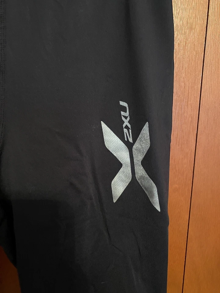 2XU Men's Compression Tights, Black/Silver, Large - Image 2 of 4