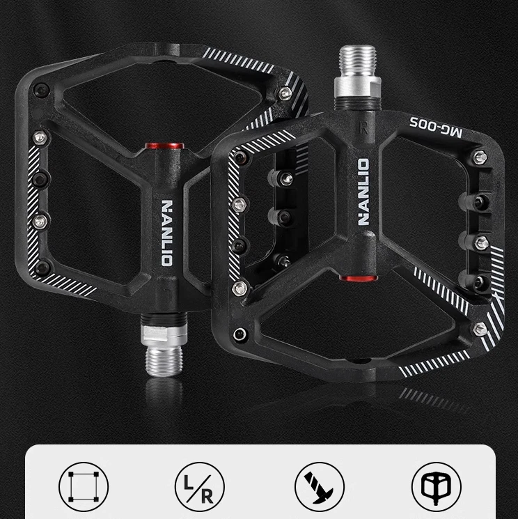 Pedales de nailon para bicicleta de carretera de montaña 9/16"" DU rodamiento ligero MTB pedal ciclismo Foto 4 de 4