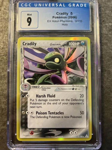 Pokemon EX Holon Phantoms Cradily Delta Species Holo 2/110 CGC 9 Mint