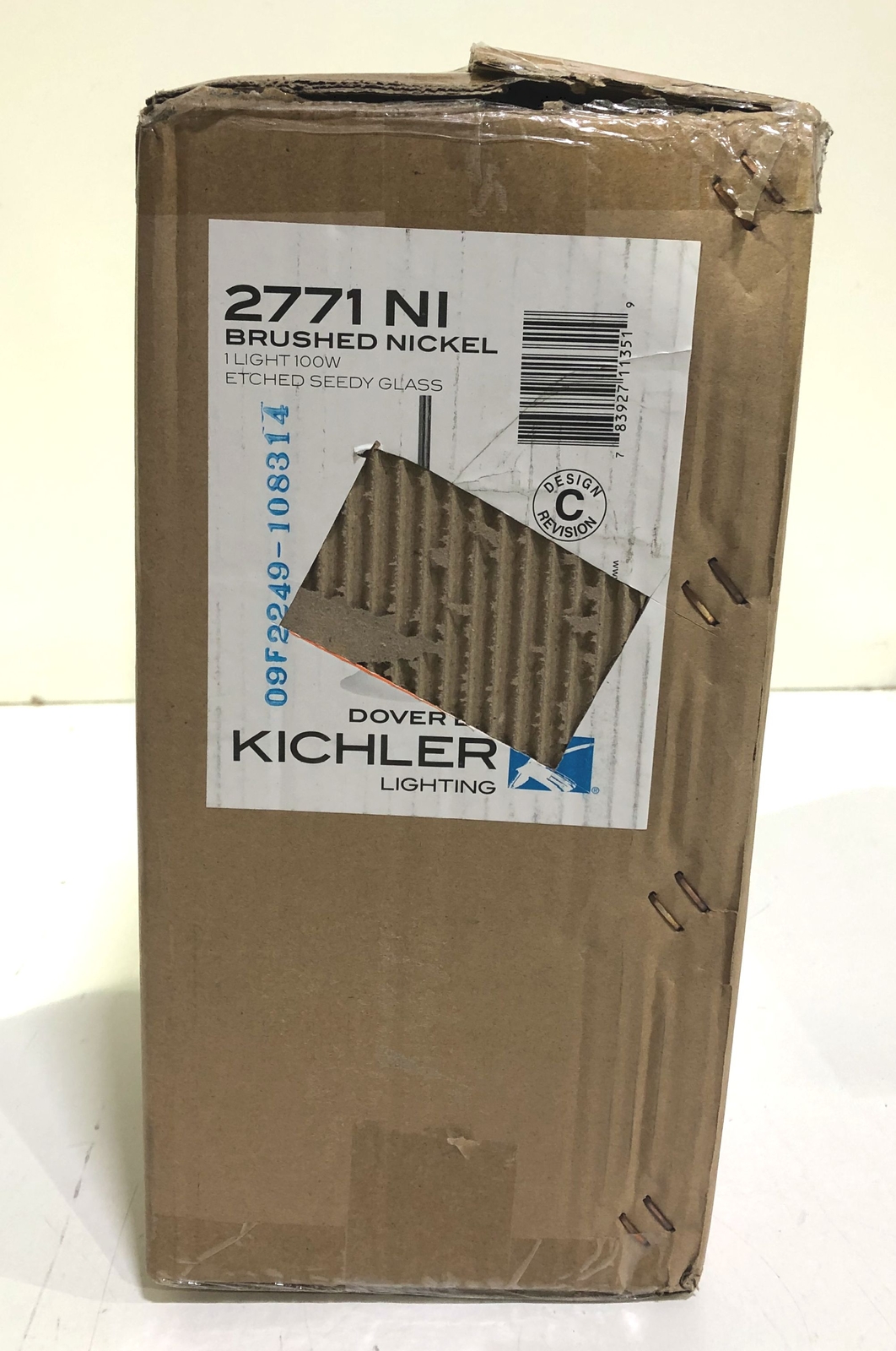 Kichler 2771NI 1-Light Dover Transitional Mini Pendant Light Brushed Nickel