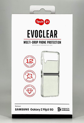 Clear Transparent Hard Phone Case for Samsung Galaxy Z Flip3 Drop Protection